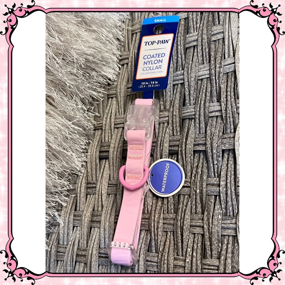S Petsmart Light Pink Zebra Print Dog Collar Coated Nylon Puppy Cat Pastel SMALL